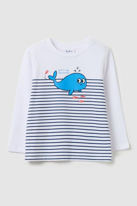 Лонгслив хлопковый с принтом Fagottino 465₽