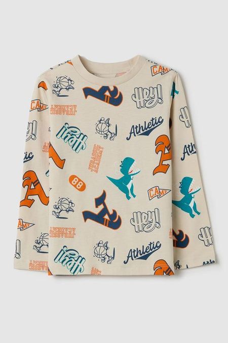 Лонгслив хлопковый с принтом OVS 690₽