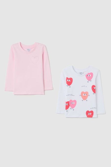 Набор из 2 хлопковых лонгсливов с принтом Fagottino 675₽