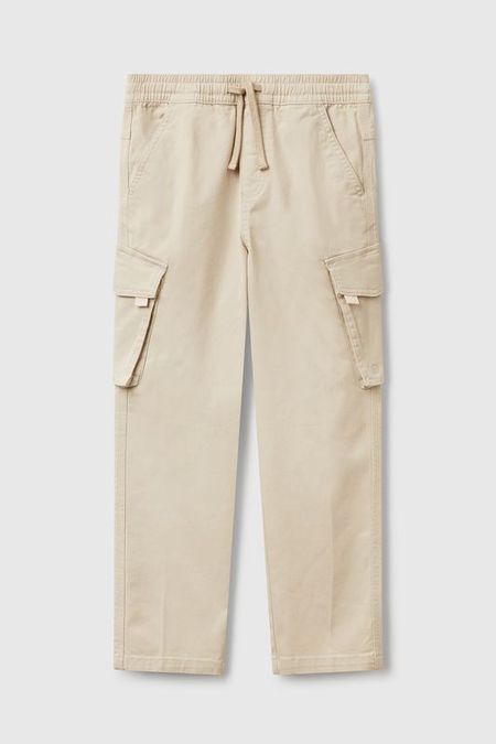 Брюки хлопковые на кулиске с карманами Benetton 2250₽