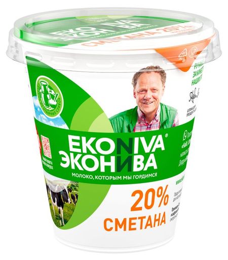 Сметана ЭкоНива 20%, 300 г