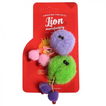 Lion игрушка для кошек, Кузя с бубенчиками LMG-K0002-B - 4 см, 2 шт в уп