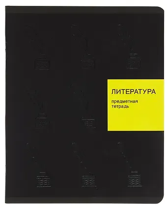 Тетрадь 48л лин. ТЕМА "New Black. Литература" мел.картон, ламинация soft-touch, выб.выс.лак, справ.мат-лы