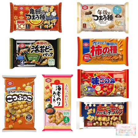 [Сравнение вкусов] Ассорти из 8 видов рисовых крекеров с карточкой MeKaMahalo