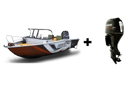 Комплект Алюминиевая лодка (катер) Mikatsu (Микатсу) 570 (Z43) Sport + мотор Hidea HDEF 115 FEL-T EFI