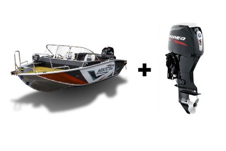 Комплект Алюминиевая лодка (катер) Mikatsu (Микатсу) 470 (Z43) Premium + мотор Hidea HDEF60FUEL-T EFI