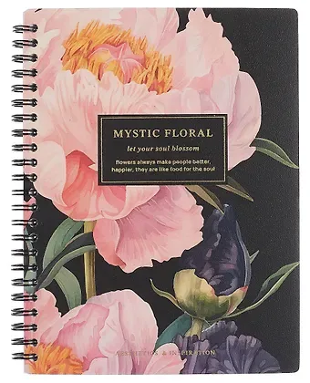 Тетрадь 120л кл. "Blossom. Peonies on black", карт.обл., спираль, микротекстурирование, ламинация, тиснение золотой фольгой