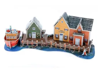 Пазл 3D. Рыбацкая пристань. 27 деталей. 40х14х14 см. -Китай: (3D Puzzle). 589-D 428079