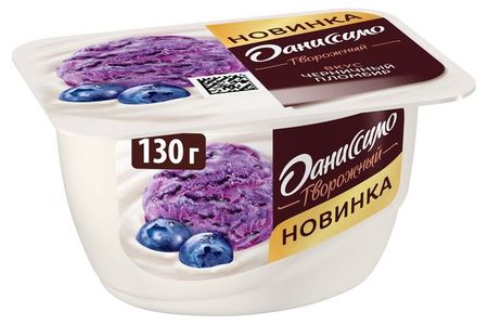 Творожок Даниссимо Черничный пломбир, 130 г