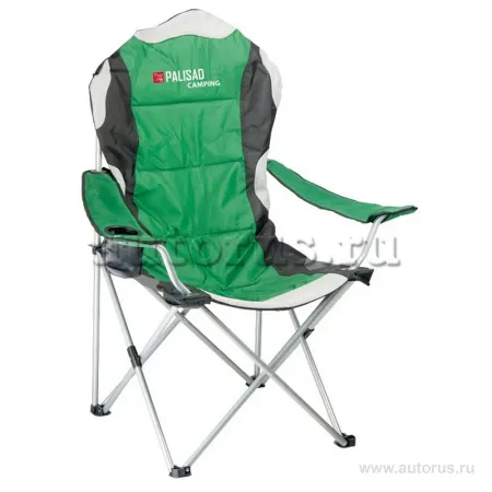Кресло складное с подлокотниками и подстаканником, 60x60x110/92 см, Camping Palisad 69592 PALISAD 69592