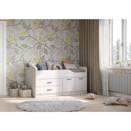 Кровать с ящиками и тумбой Каприз 16, 1640х842х800, с/м 800*1600, Анкор белый купить недорого
