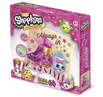 Пазл, Оригами, 64эл 220*220мм Shopkins Always in style 02961