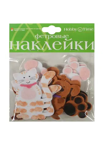 Декоративные наклейки из фетра Котята и щенята (2-093/05) (2 вида) (упаковка)
