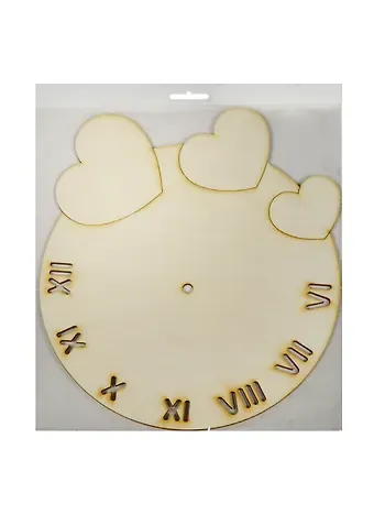 Основа под часы Сердечки (2150400) (27,4х24,1см) (игрушка из дерева) (упаковка)