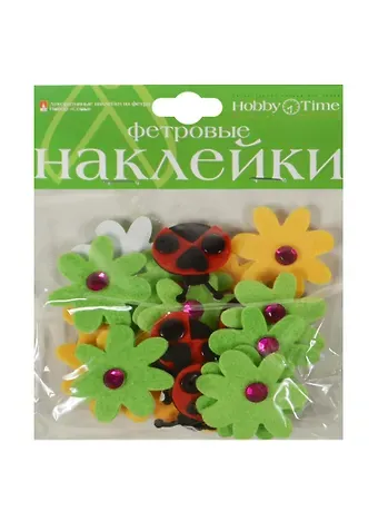 Декоративные наклейки из фетра Цветы Лето (2-093/04) (3 вида) (упаковка)