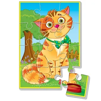 Мягкие пазлы 12 A5 Любимцы Котик (VT1103-52) (3+) (Vladi Toys)