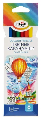 Карандаши цветные 06цв "Классические" заточен., к/к, европодвес