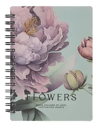 Записная книжка А6 80л кл. "Peony", фиолетовый, карт.обл., спираль, микротекстурирование, ламинация