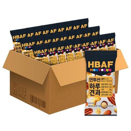 BAF Mun2Sun Ежедневный орех Черный, 20 г, 100 штук, Корейские орехи
