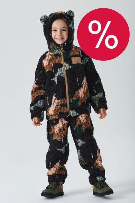 Комплект флисовый из толстовки и брюк с принтом Happy Baby 3240₽