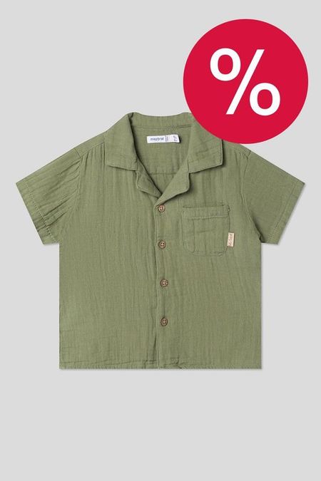 Рубашка хлопковая с коротким рукавом Mayoral 1290₽