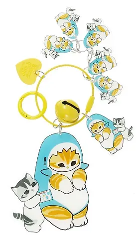 Брелок с подвесками Kawaii Котик кигуруми (акула) (акрил) (9см) (12-5813-202412-K10)