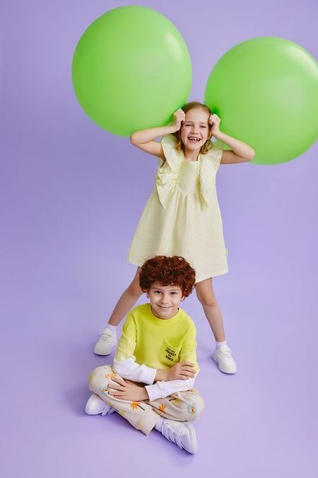 Платье хлопковое с оборками в мелкую клетку GIOCO 2092₽