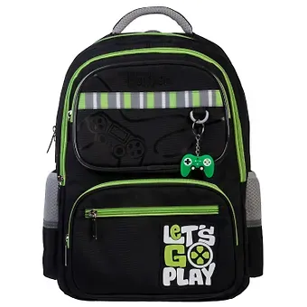 Рюкзак "LET'S GO PLAY" 2отд., 40*29*17см, полиэстер, светоотраж.эл-ты, 5 карманов