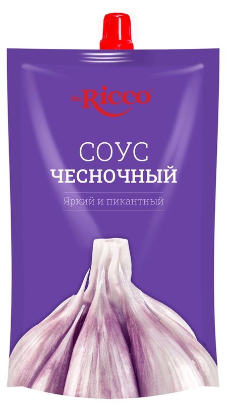 Соус Mr.Ricco чесночный на основе растительных масел 35% охлажденный, 210 г