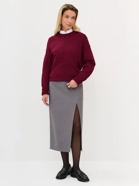 Меланжевая юбка-миди с фигурным разрезом SAVAGE 3599₽