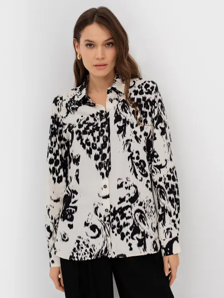 Блузка из 100 вискозы с абстрактным принтом SAVAGE 3199₽