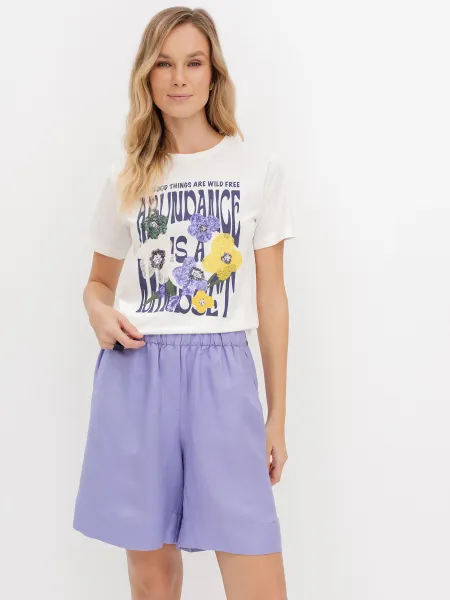 Шорты из льна с резинкой по талии SAVAGE 1799₽