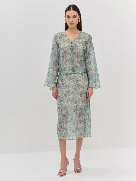 Фактурная юбка-карандаш с принтом SAVAGE 1299₽