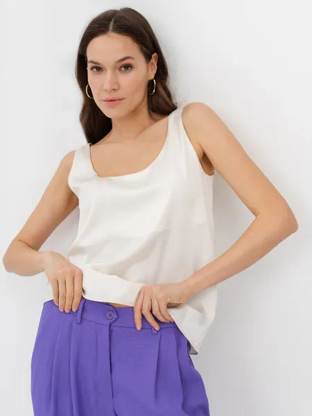 Сатиновый топ с круглым вырезом SAVAGE 999₽