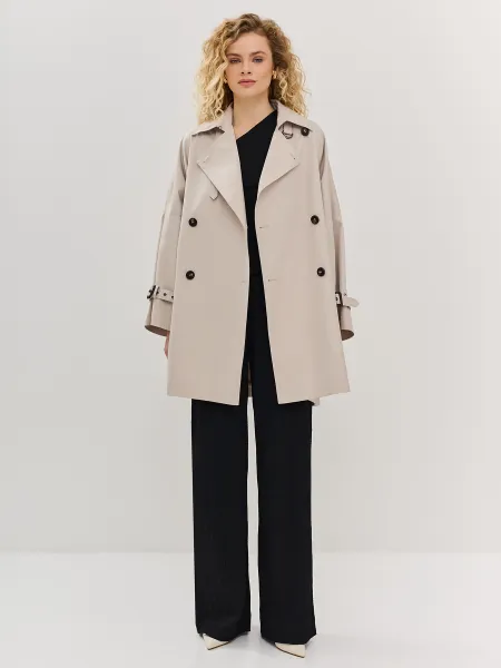 Укороченный тренч с контрастными пуговицами SAVAGE 4399₽