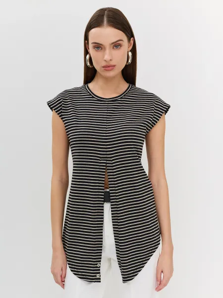 Топ в полоску с акцентной драпировкой SAVAGE 899₽