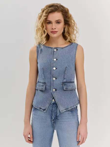 Удлиненный джинсовый жилет SAVAGE 2799₽