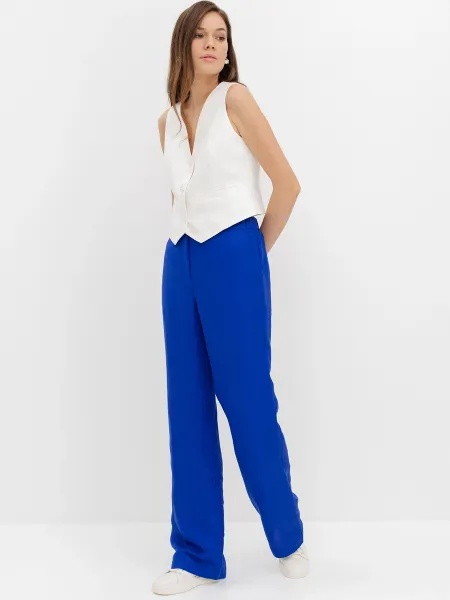 Яркие льняные брюки прямого силуэта SAVAGE 3499₽