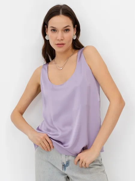 Сатиновый топ с круглым вырезом SAVAGE 1799₽
