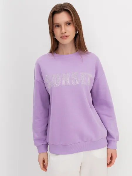 Яркий свитшот с аппликацией из страз SAVAGE 2999₽