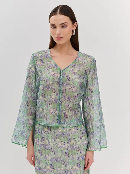 Полупрозрачная блузка с флоральным принтом SAVAGE 1199₽