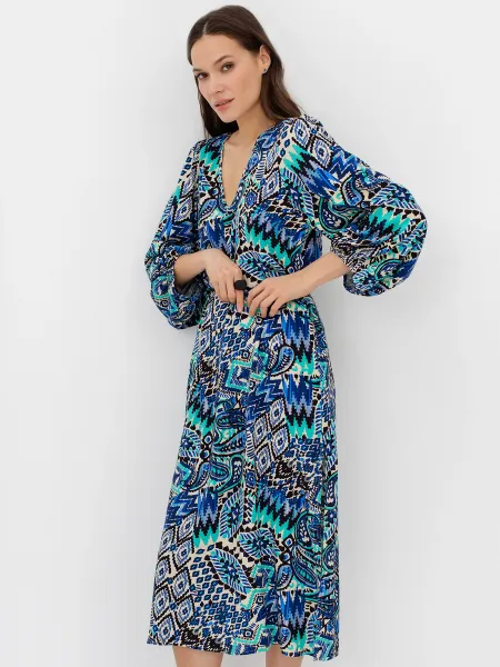 Свободное платье с ярким этническим принтом SAVAGE 2899₽