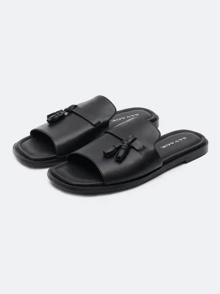 Кожаные мюли с кисточками SAVAGE 3699₽