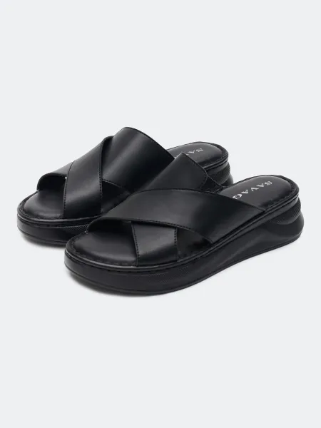 Кожаные сабо на высокой подошве SAVAGE 1999₽