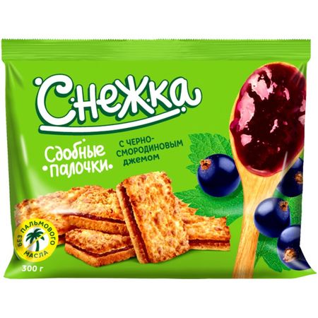 Палочки Снежка сдобные с джемом чёрная смородина 300 г