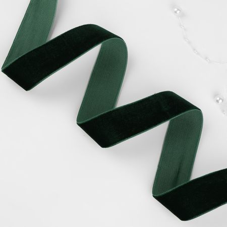 Лента бархатная, 25 мм, 18±1 м, зеленая №165
