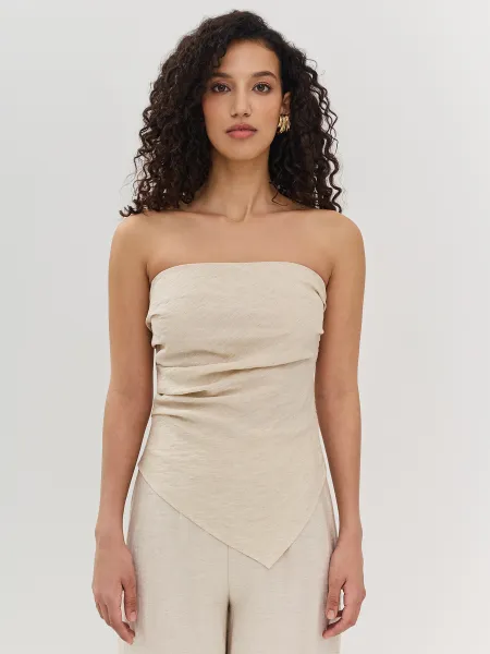 Топ с открытыми плечами из смесового льна SAVAGE 3199₽