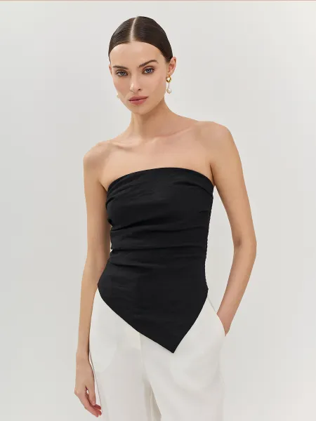 Топ с открытыми плечами из смесового льна SAVAGE 3199₽