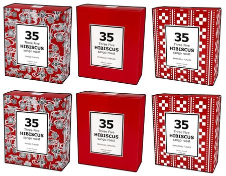 35COFFEE Чай из гибискуса 3 вида ассорти Okinawa Coral Roast Tetra Pack 6 коробок (30 упаковок)