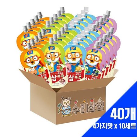Paldo Pororo Red Ginseng Soak 100 мл 4 вкуса x 10 наборов